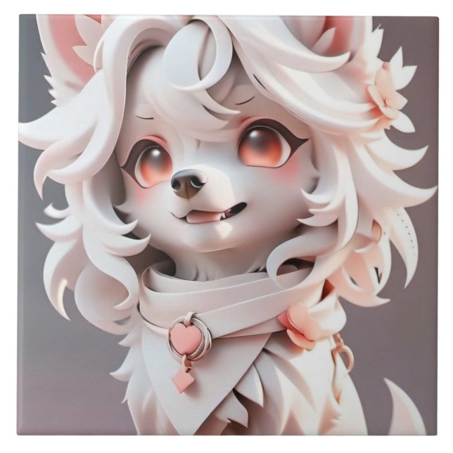 Floffy Pink E White Puppy (Frente)