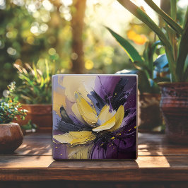 Flor Abstrato de espiral púrpura e amarela