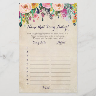 Flor adivinha o jogo do Chá de fraldas da canção d