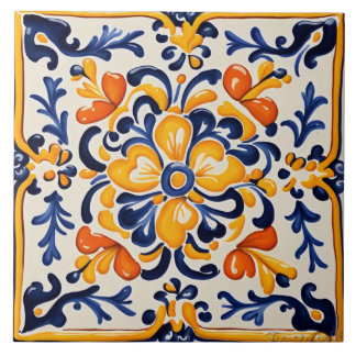 Flor Amarelo-Azul-Mediterrâneo Siciliana
