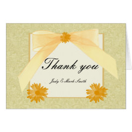 Flor Amarelo Obrigado Cartões