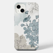Flor azul aquarela natural boho limpo