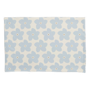 Flor Azul Claro e Creme Retro