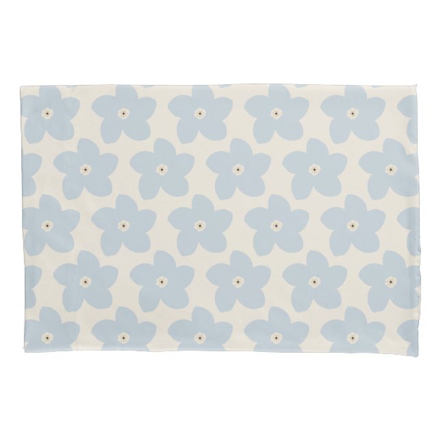 Flor Azul Claro e Creme Retro (Frente)