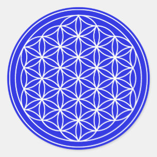 Flor azul da etiqueta da vida