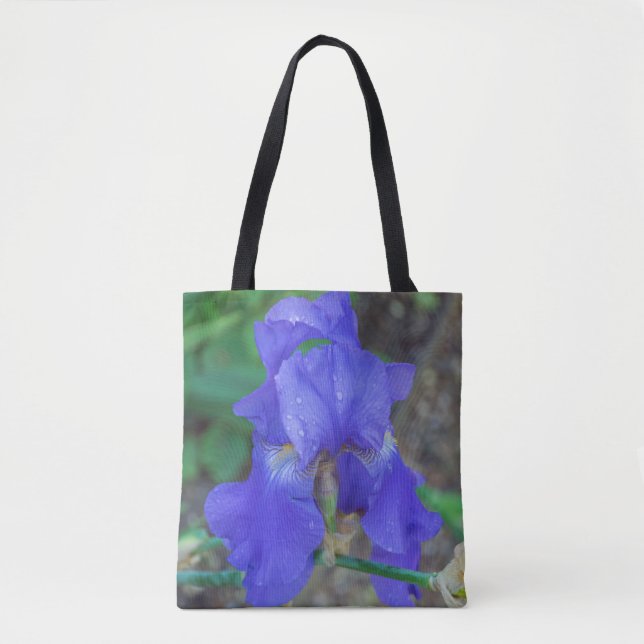 Flor azul da íris Tote Bag (Frente)