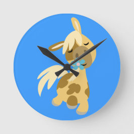 Flor azul e relógio de Pony Cartoon