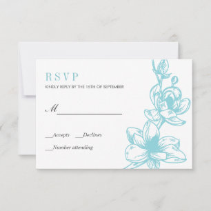 Flor azul pálido   RSVP Wedding das flores da