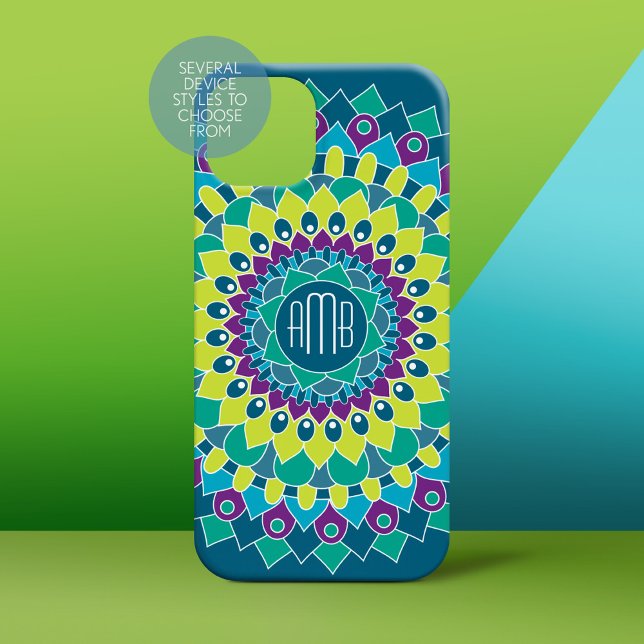 Flor Boêmica com Monogramas (Personalized Phone Case)