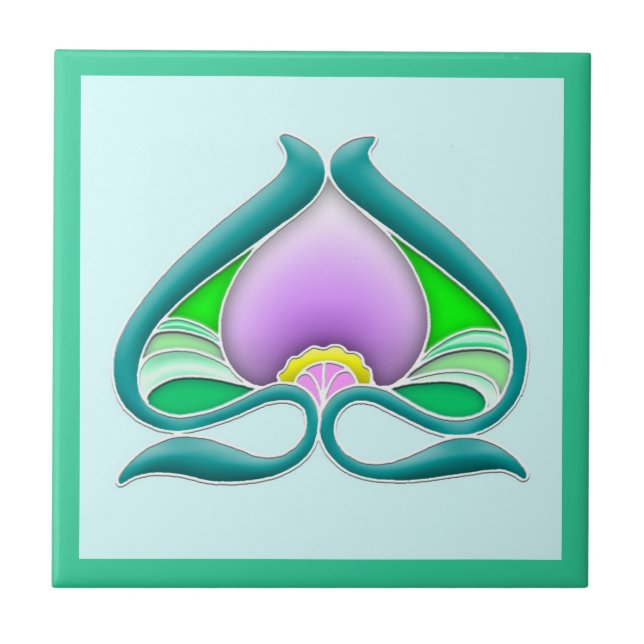 Flor bonita de Nouveau da arte (Frente)