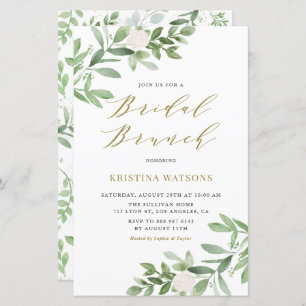 Flor Branca e Convite Bridal Greenery Brunch