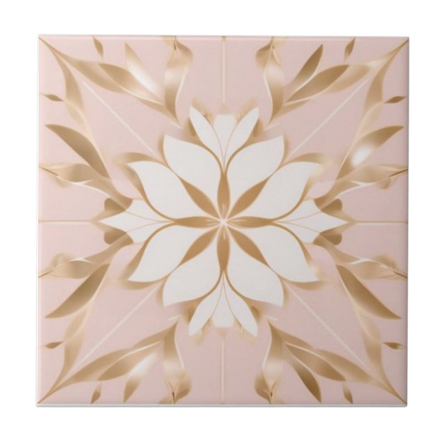 Flor branca, ouro e rosa (Frente)