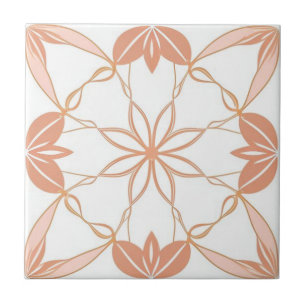 Flor branca, ouro e rosa
