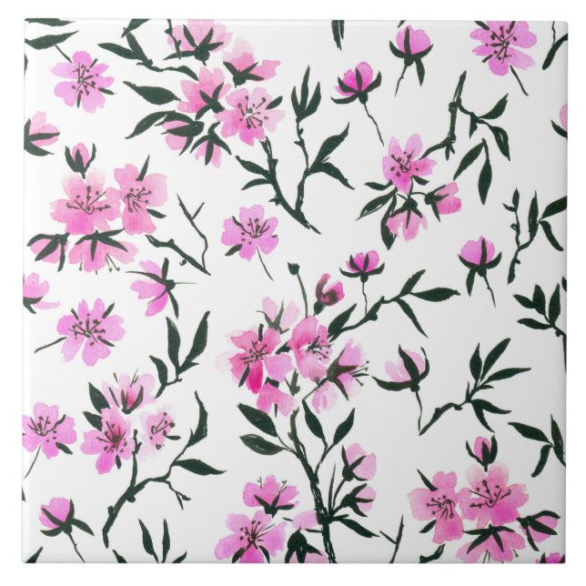 Flor branco de cereja em branco (Frente)