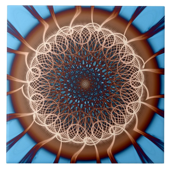 Flor com padrão visionário colorido (Frente)