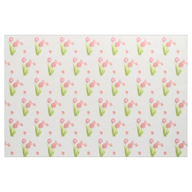 Flor cor-de-rosa retro da tulipa do tecido (Fat Quarter)