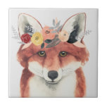 Flor Coroa Florestal Fox<br><div class="desc">Esta impressão de aquarela apresenta um retrato macio de uma raposa enfeitada com uma coroa | Por Grace Popp</div>