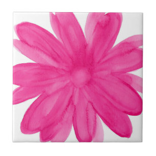 Flor da aguarela do rosa quente