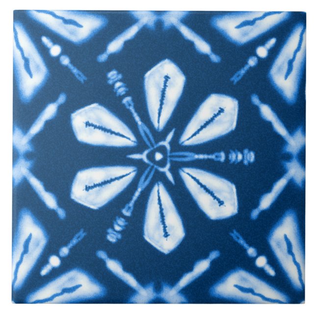 Flor da Estrela Azul Shibori (Frente)