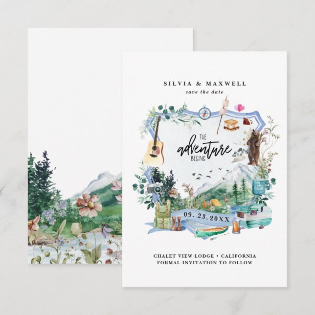 Flor da Montanha Selvagem | Crista de Casamento de (Frente/Verso)