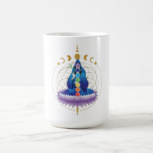 Flor da vida Deusa Chakra v2 caneca clássica