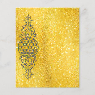 Flor Da Vida - Enfeites Vintage azul dourado
