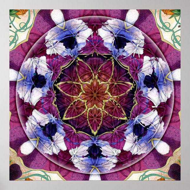 Flor da vida Mandala 8 Poster (Frente)
