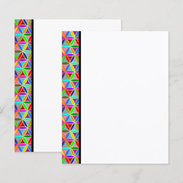 FLOR DA VIDA - padrão de gradientes multicoloridos (Frente/Verso)