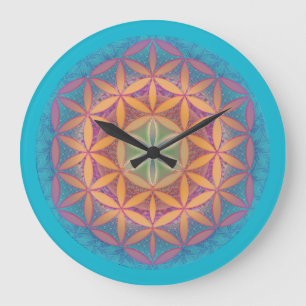 Flor da Vida Relógio de Parede Mandala