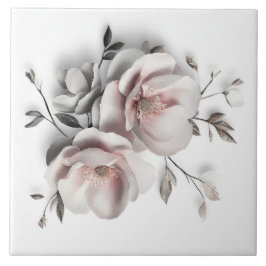 Flor de 3 D White Blush
