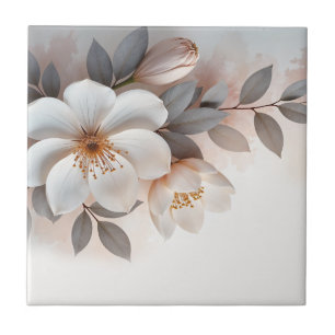 Flor de 3 D White Blush