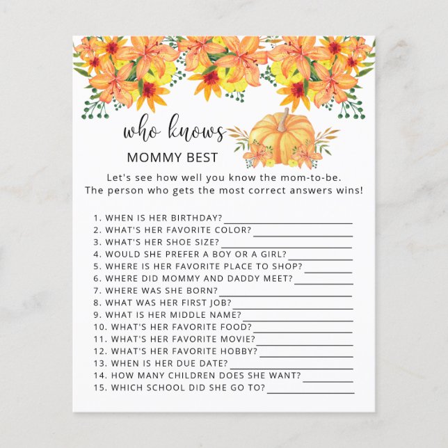 Flor de abóbora que conhece melhor a mamãe (Frente)