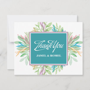 Flor de Aquarela 4 - Cartões de agradecimentos