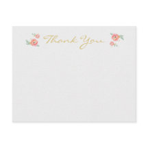 Flor De Aquarela Obrigado Cartões