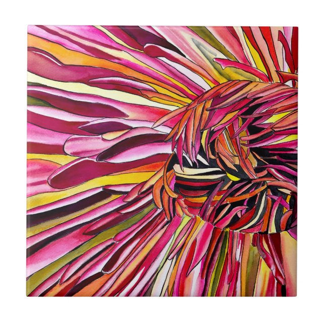 Flor de aquarelas de crisântemos (Frente)