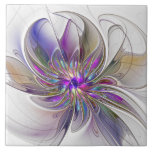 Flor de Arte Abstrato, Enérgica e Colorida<br><div class="desc">Flor de fantasia única e decorativa. Design para seu azulejo cerâmico e muito mais.</div>