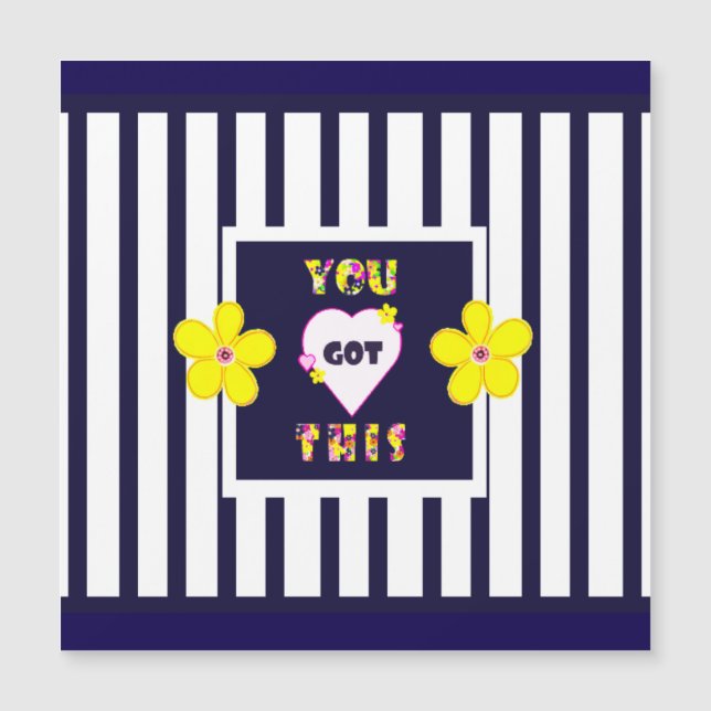 Flor de Arte Amarelo Brilhante com marinho (Frente)