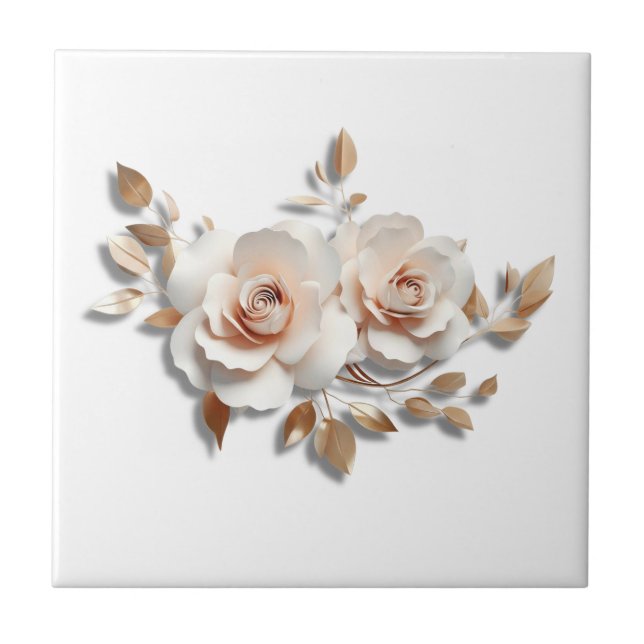 Flor de Blush Branco 3D (Frente)