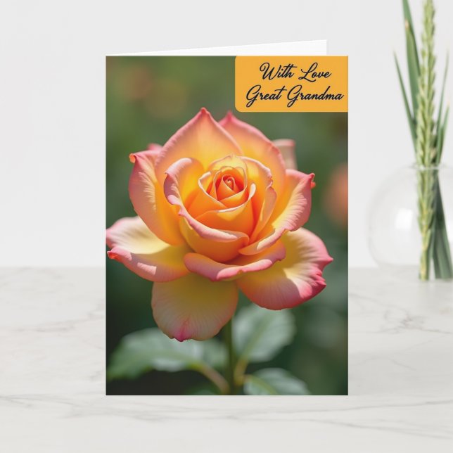Flor de Bolinhas com Amor Avozinha Cartão (Frente)