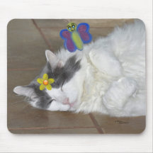 Flor de borboleta Mousepad do gato