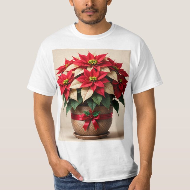 Flor de camiseta Feliz de Natal (Frente)