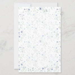 Flor de Campo Aguamarinha Azul Sage em Aquarela