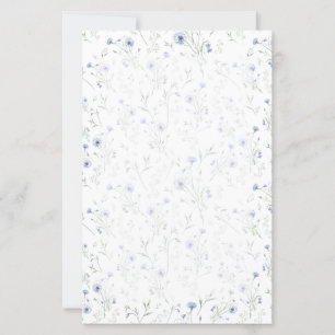 Flor de Campo Aguamarinha Azul Sage em Aquarela