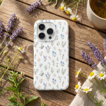 Flor de Campo Botânico Azul Lavanda Floral Boho