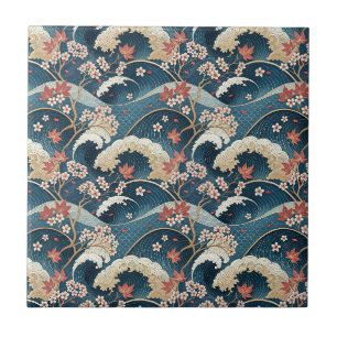 Flor de Cerejeira Japonesa & Ondas Padrão Floral A