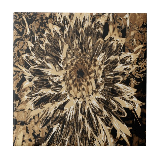 Flor de Dália Preta e Marrom (Frente)