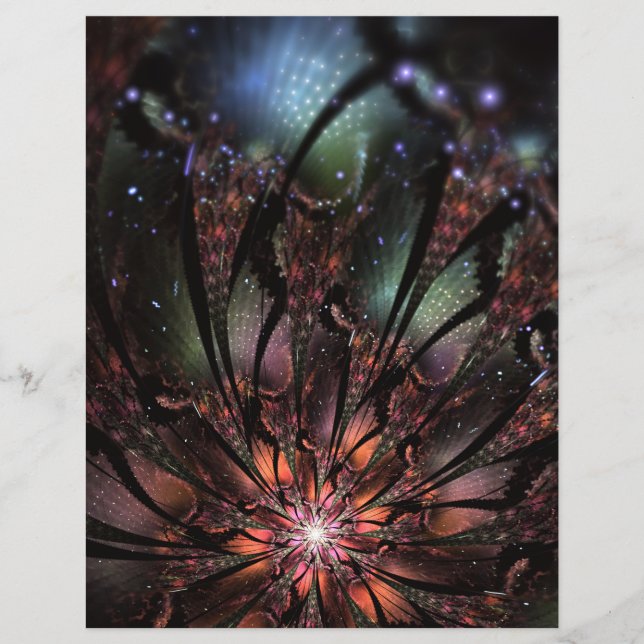 Flor de fantasia fractal macia e tenra (Frente)