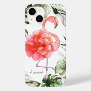 Flor de Flamingo Rosa, Folha de Palmeira Confete D