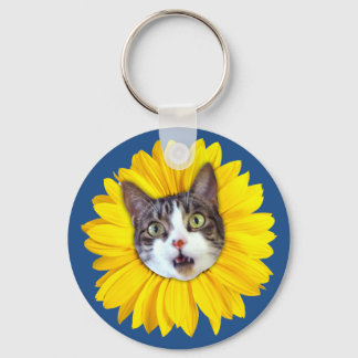 "Flor de Gato" Amarelo LOL Engraçado Chaveiro