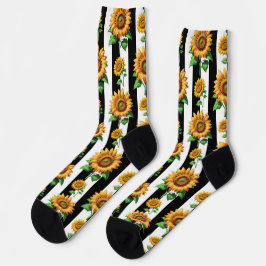 Flor de girassol Black Stripes brancas